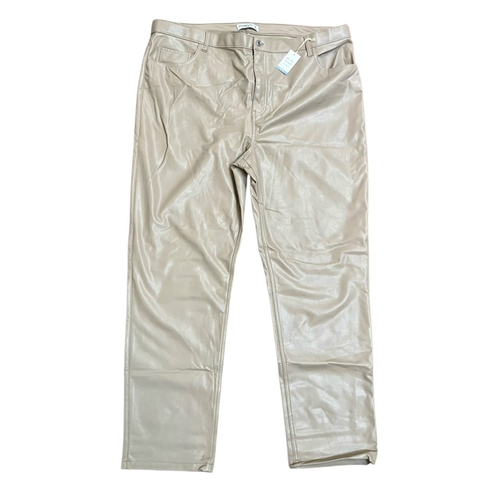NEW Abercrombie & Fitch The 90's Straight Ultra High Faux Leather Pants Size 36